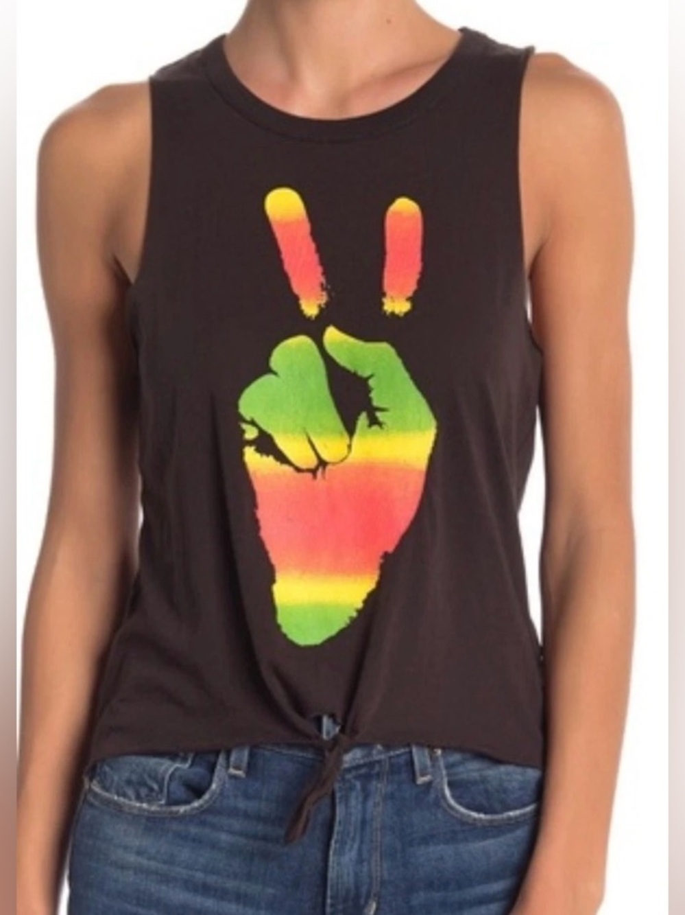Chaser Peace Sign Rasta Tank Top